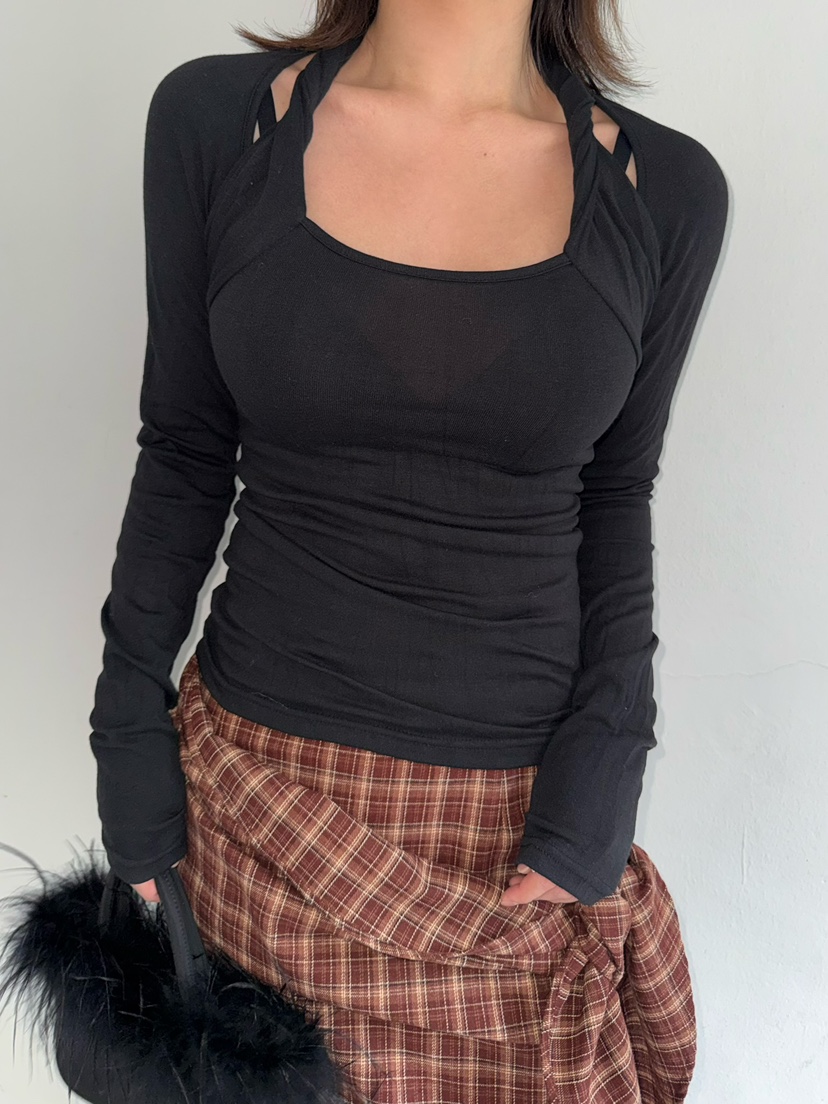 AWESOMESAUCE韓國代購㊣女裝新品25秋冬真品推薦熱賣長袖T恤AWESOME SAUCE長袖T恤圖色3