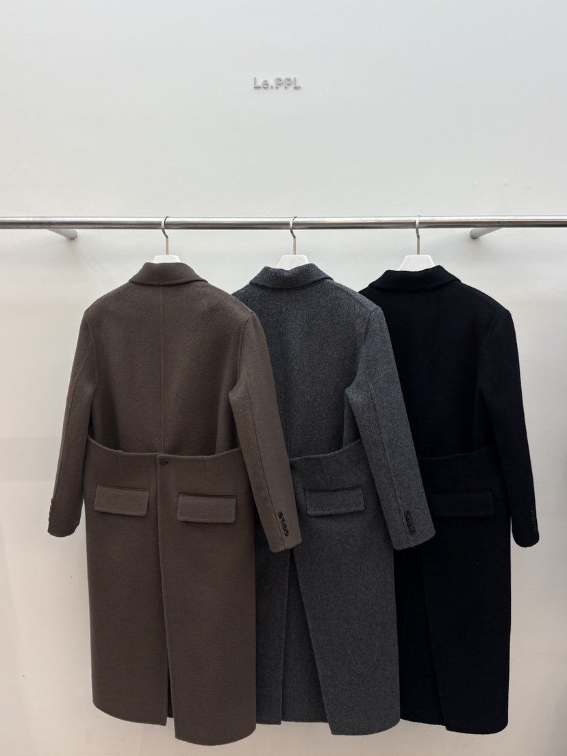 LE-PPL韓國代購㊣女裝新品職業推薦中長款大衣不含披肩手工LE-PPL中長款大衣