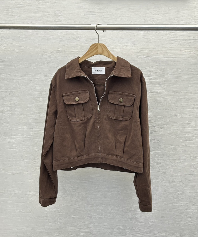 MILK TEA東大門㊣實拍女士新品熱賣25秋冬真品休閑時尚夾克MILK TEA夾克圖色2