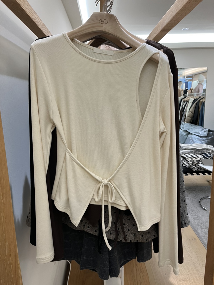 TIZZI東大門㊣實拍女士新款休閑職業25秋冬熱賣真品長袖T恤TIZZI長袖T恤