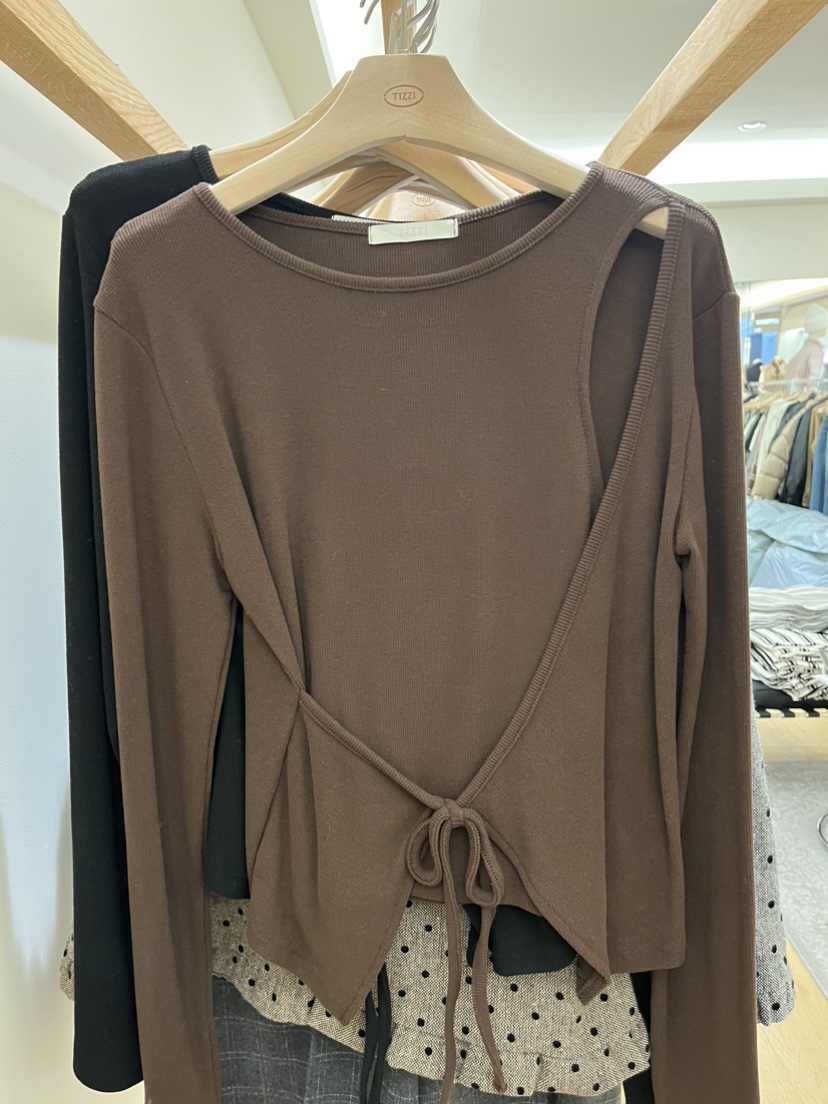 TIZZI東大門㊣實拍女士新款休閑職業25秋冬熱賣真品長袖T恤TIZZI長袖T恤圖色2
