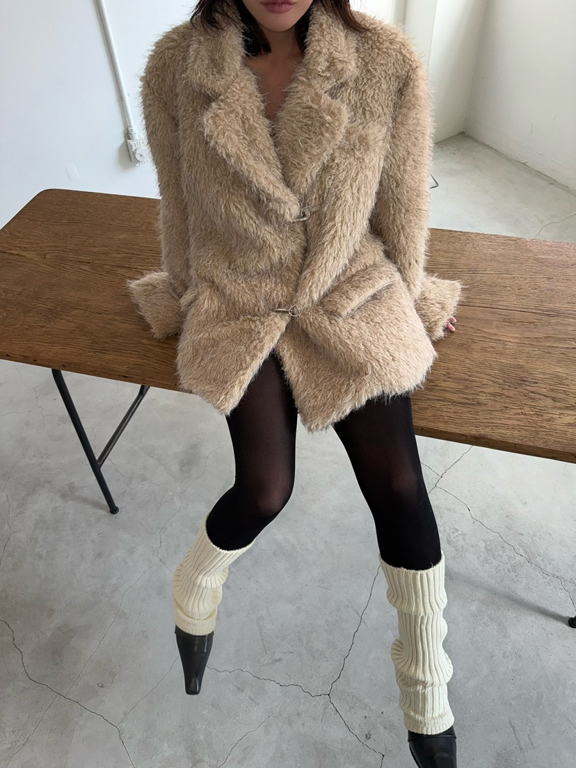 AWESOMESAUCE東大門㊣實拍女裝新品真品職業休閑時尚短款大衣AWESOME SAUCE短款大衣圖色2