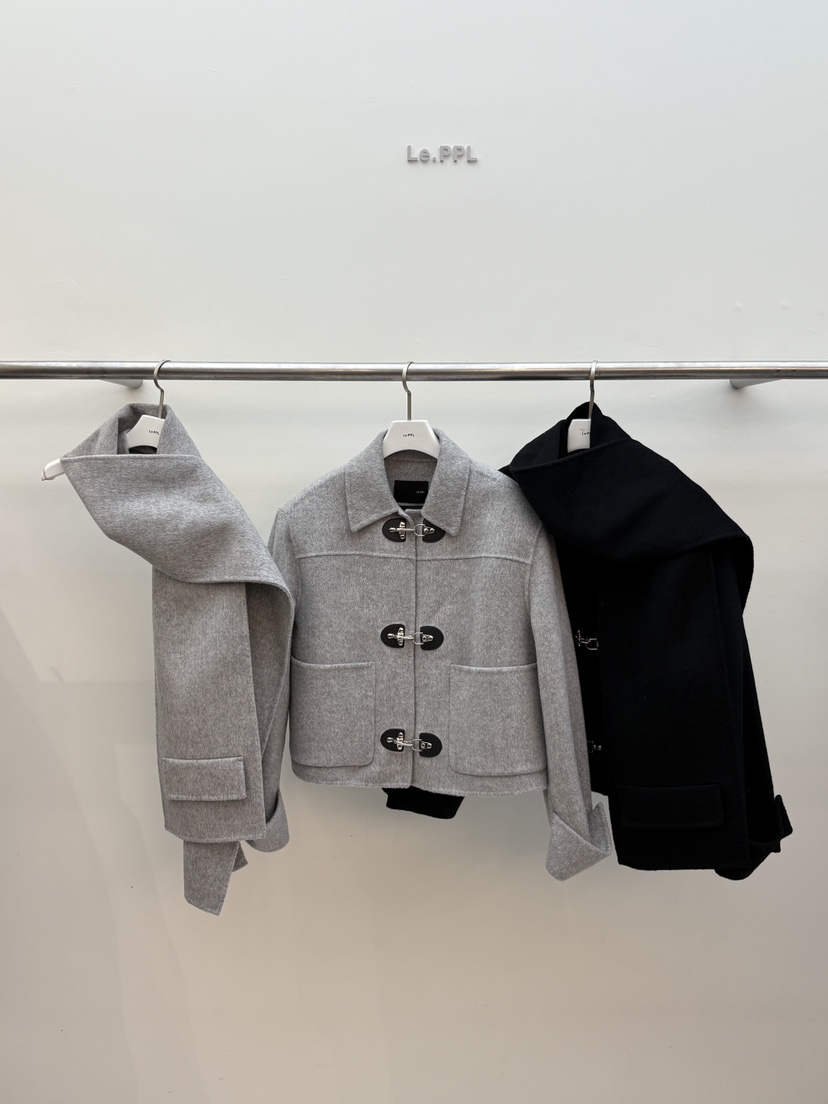 LE-PPL韓國直郵㊣女士新品人氣熱賣休閑真品夾克含圍巾手工LE-PPL夾克