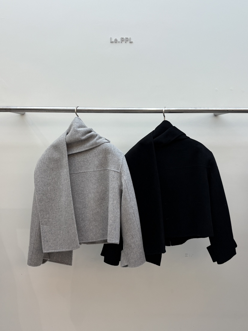 LE-PPL韓國直郵㊣女士新品人氣熱賣休閑真品夾克含圍巾手工LE-PPL夾克