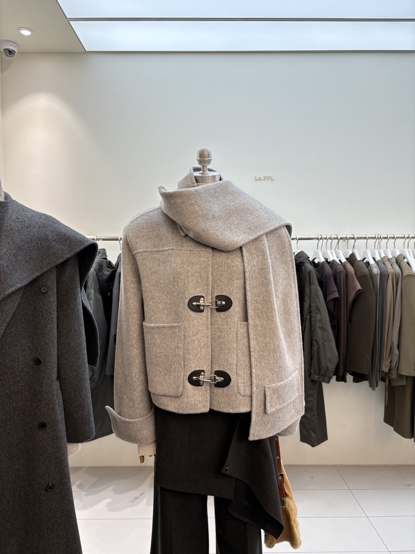 LE-PPL韓國直郵㊣女士新品人氣熱賣休閑真品夾克含圍巾手工LE-PPL夾克