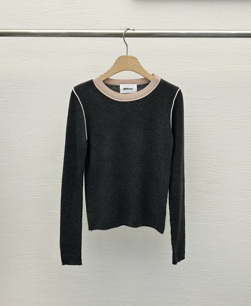 MILK TEA韓國直郵㊣女士新品25秋冬熱賣人氣時尚職業針織衫MILK TEA針織衫圖色2