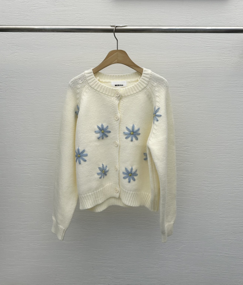 MILK TEA東大門㊣直郵女士新品推薦休閑時尚25秋冬針織衫紐扣MILK TEA針織衫圖色1