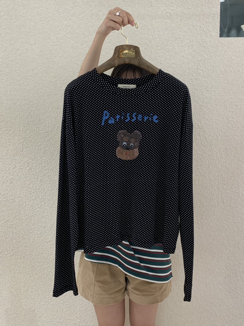 EMPTY韓國代購㊣女士新品人氣真品時尚熱賣25秋冬推薦長袖T恤EMPTY長袖T恤圖色2