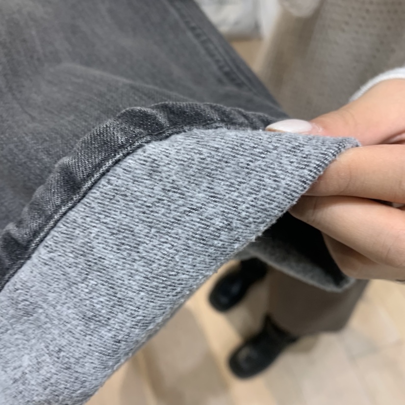 AUBE韓國直郵㊣女裝新品時尚人氣熱賣職業牛仔褲不含腰帶加絨AUBE牛仔褲