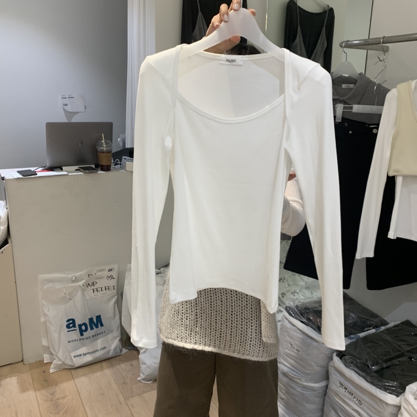 AUBE韓國直郵㊣女裝新款職業熱賣人氣時尚推薦休閑25秋冬長袖T恤AUBE長袖T恤圖色3