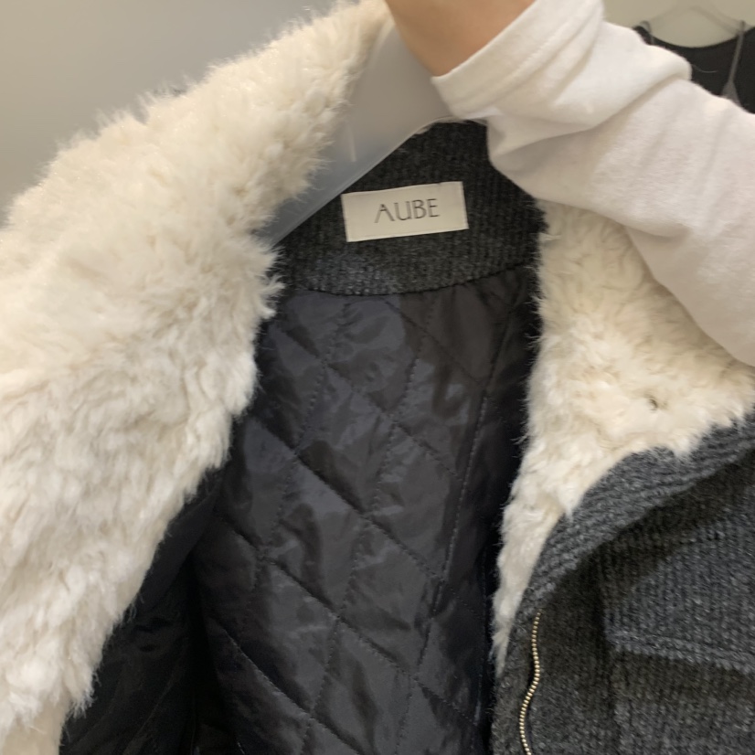 AUBE韓國代購㊣女裝新品真品時尚人氣職業25秋冬夾克羊毛夾棉AUBE夾克
