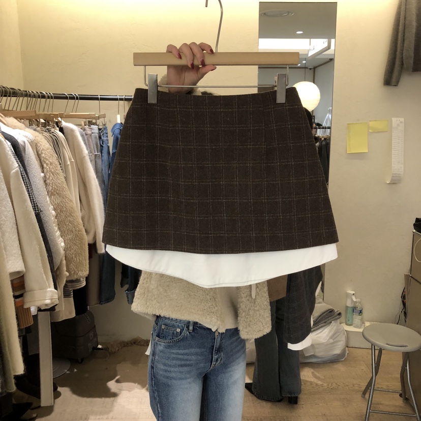 W AND J韓國代購㊣女裝新款推薦休閑時尚職業熱賣25秋冬短裙W AND J短裙