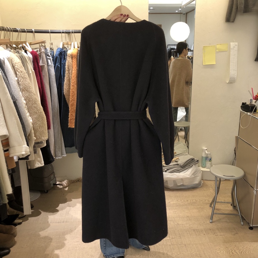 W AND J韓國直郵㊣女士新品25秋冬職業推薦中長款大衣含腰帶W AND J中長款大衣
