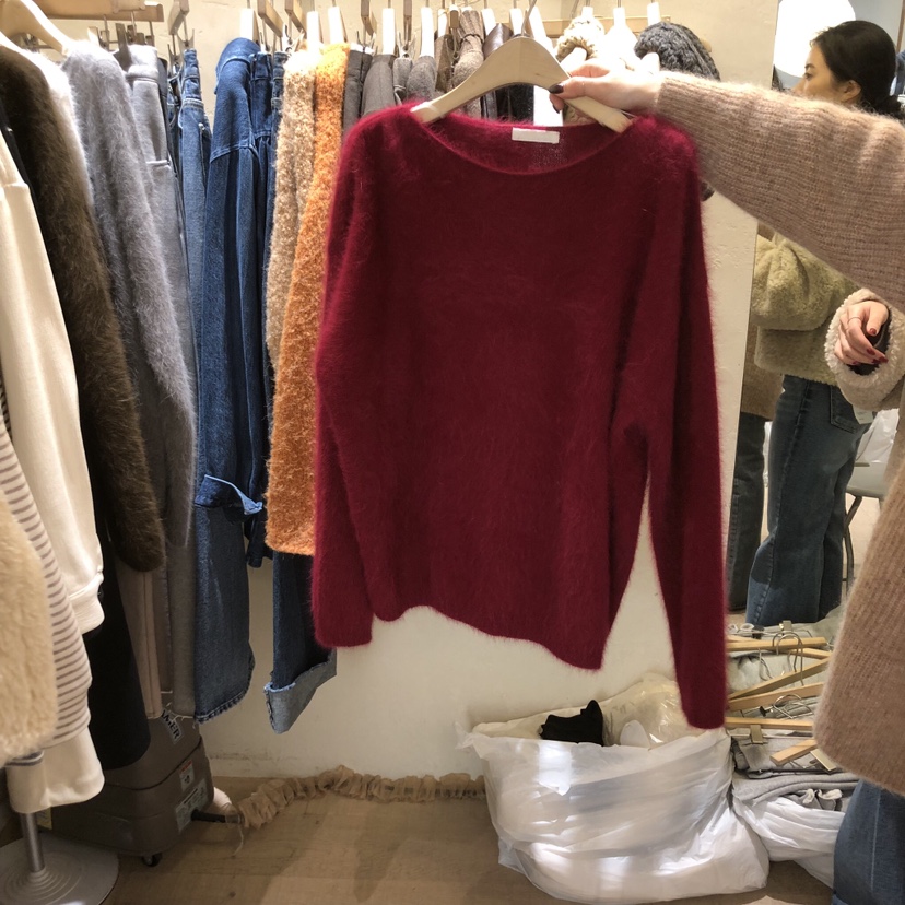 W AND J韓國代購㊣女裝新品時尚職業推薦人氣真品針織衫船領W AND J針織衫圖色3