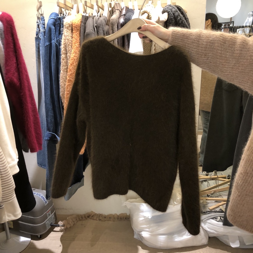 W AND J韓國代購㊣女裝新品時尚職業推薦人氣真品針織衫船領W AND J針織衫圖色4