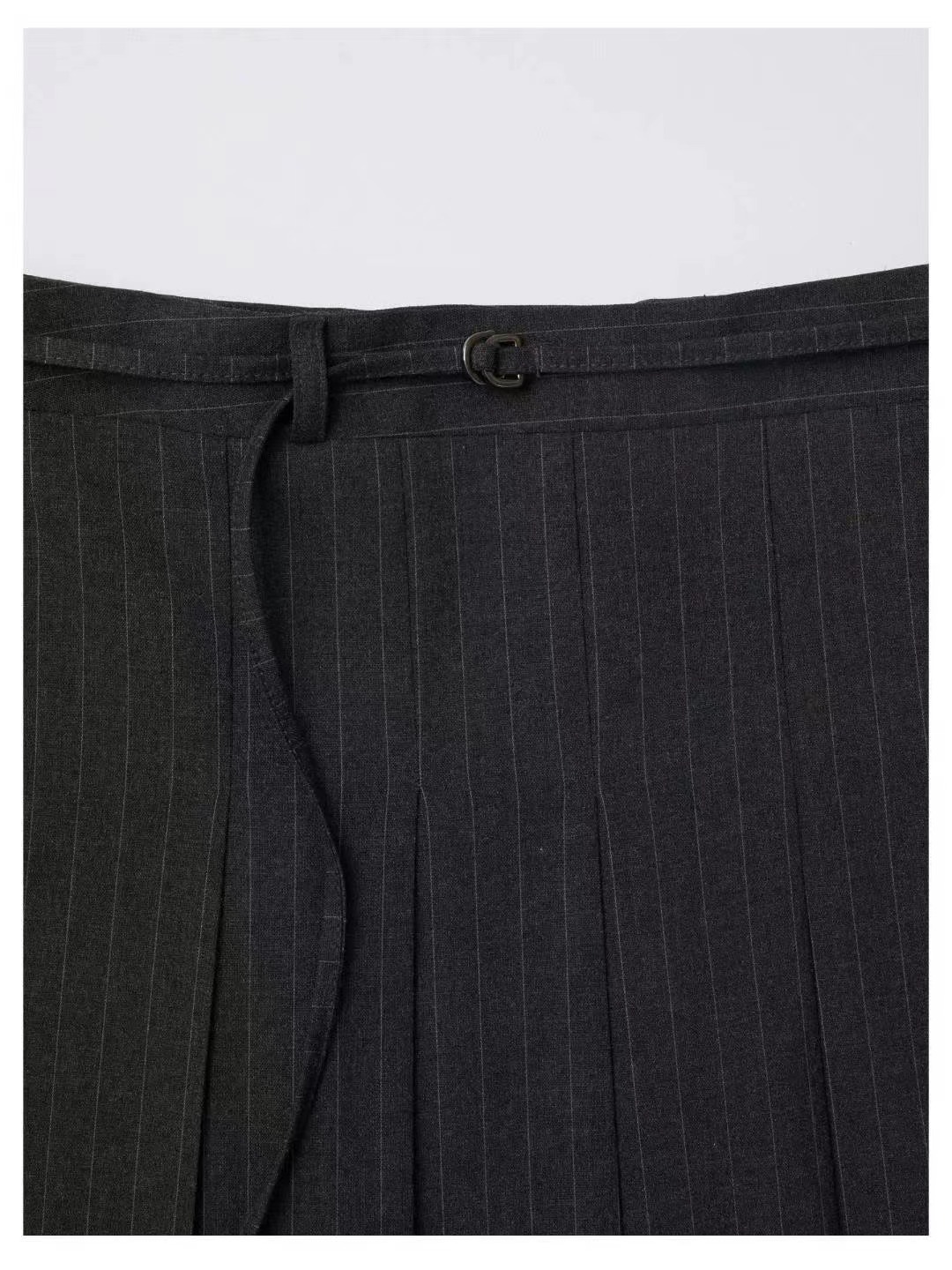 MORNBAKER東大門㊣實拍女士新品人氣25秋冬長裙含腰繩百褶褶裙MORNBAKER長裙