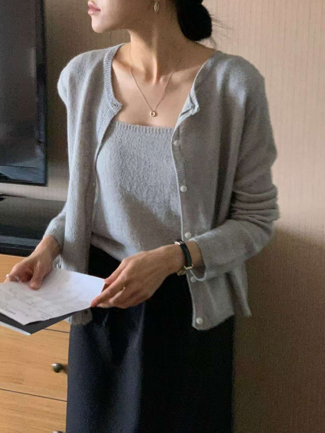 IVORY韓國直郵㊣女裝新品熱賣時尚職業休閑25秋冬人氣吊帶背心IVORY吊帶/背心圖色3