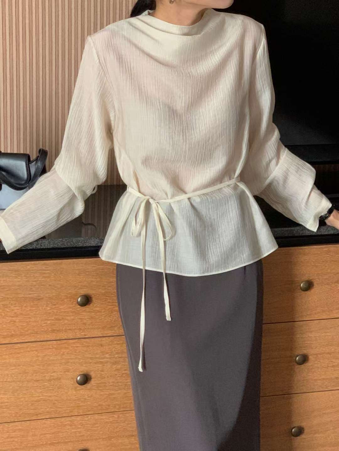 IVORY東大門㊣代購女裝新品25秋冬推薦休閑真品職業襯衫蕾絲衫IVORY襯衫/蕾絲衫