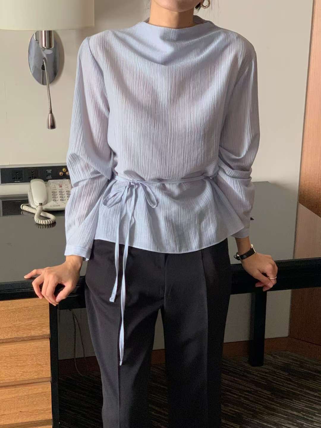 IVORY東大門㊣代購女裝新品25秋冬推薦休閑真品職業襯衫蕾絲衫IVORY襯衫/蕾絲衫圖色2