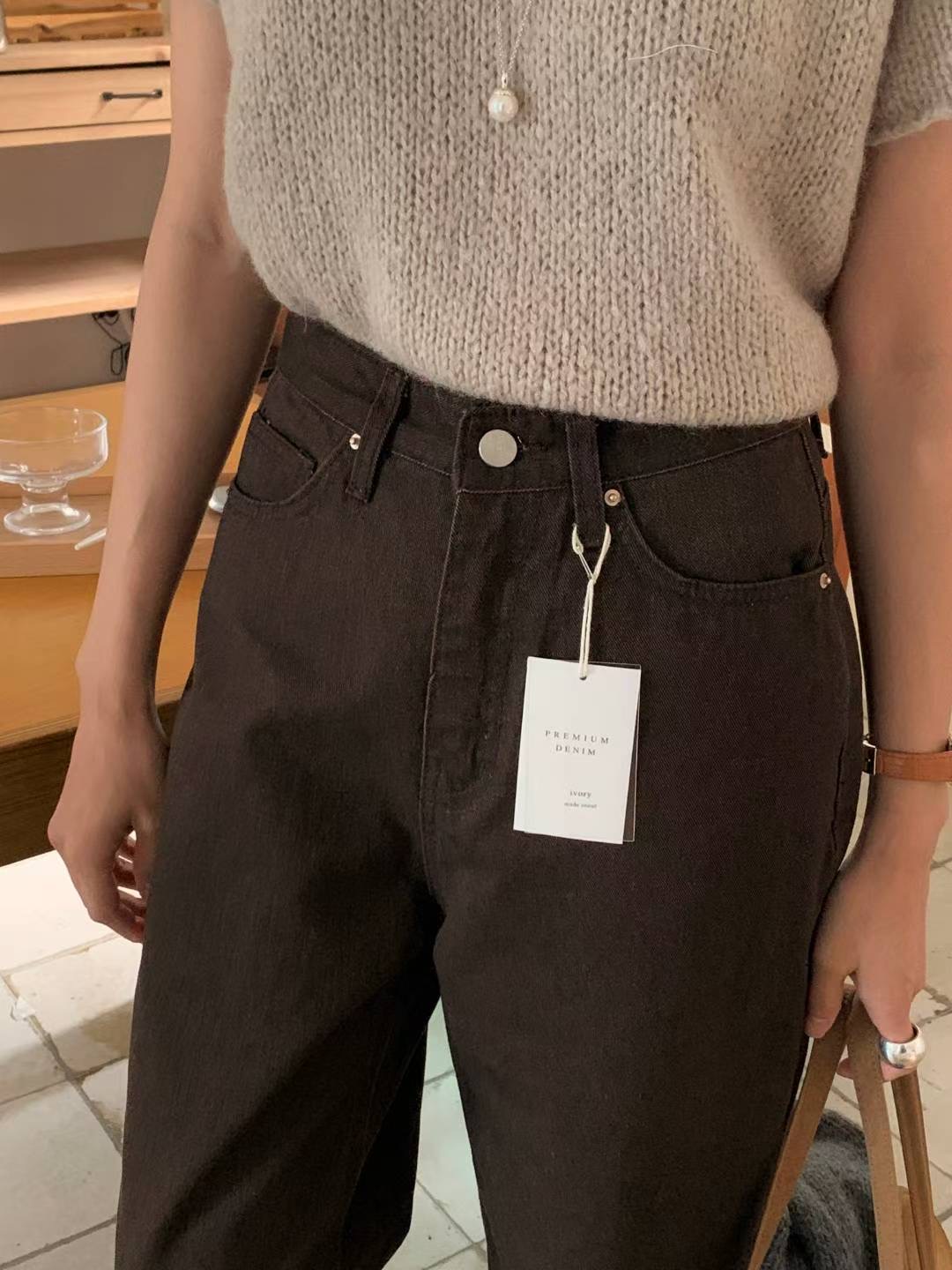 IVORY韓國直郵㊣女裝新款推薦熱賣真品25秋冬人氣時尚牛仔褲IVORY牛仔褲