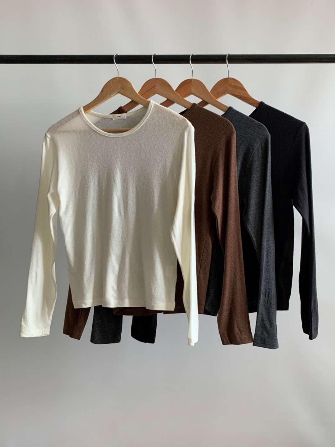 IVORY東大門㊣實拍女士新品人氣25秋冬時尚休閑職業長袖T恤IVORY長袖T恤圖色4左四色