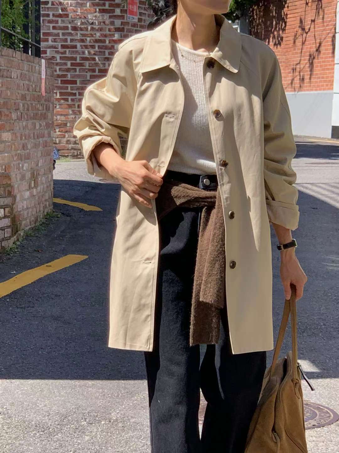 IVORY東大門㊣代購女裝新款人氣時尚推薦真品休閑熱賣長款風衣IVORY長款風衣