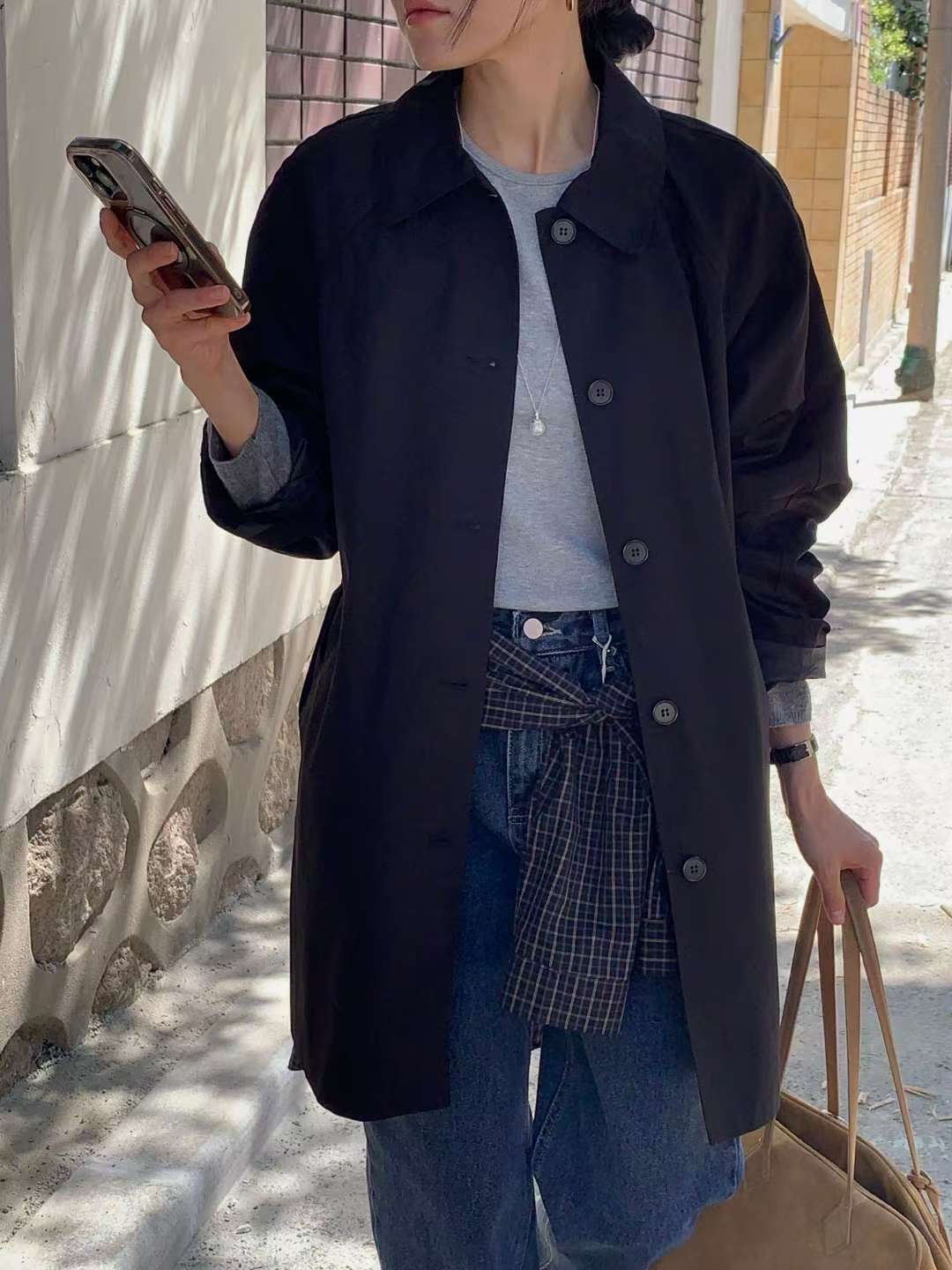 IVORY東大門㊣代購女裝新款人氣時尚推薦真品休閑熱賣長款風衣IVORY長款風衣圖色2