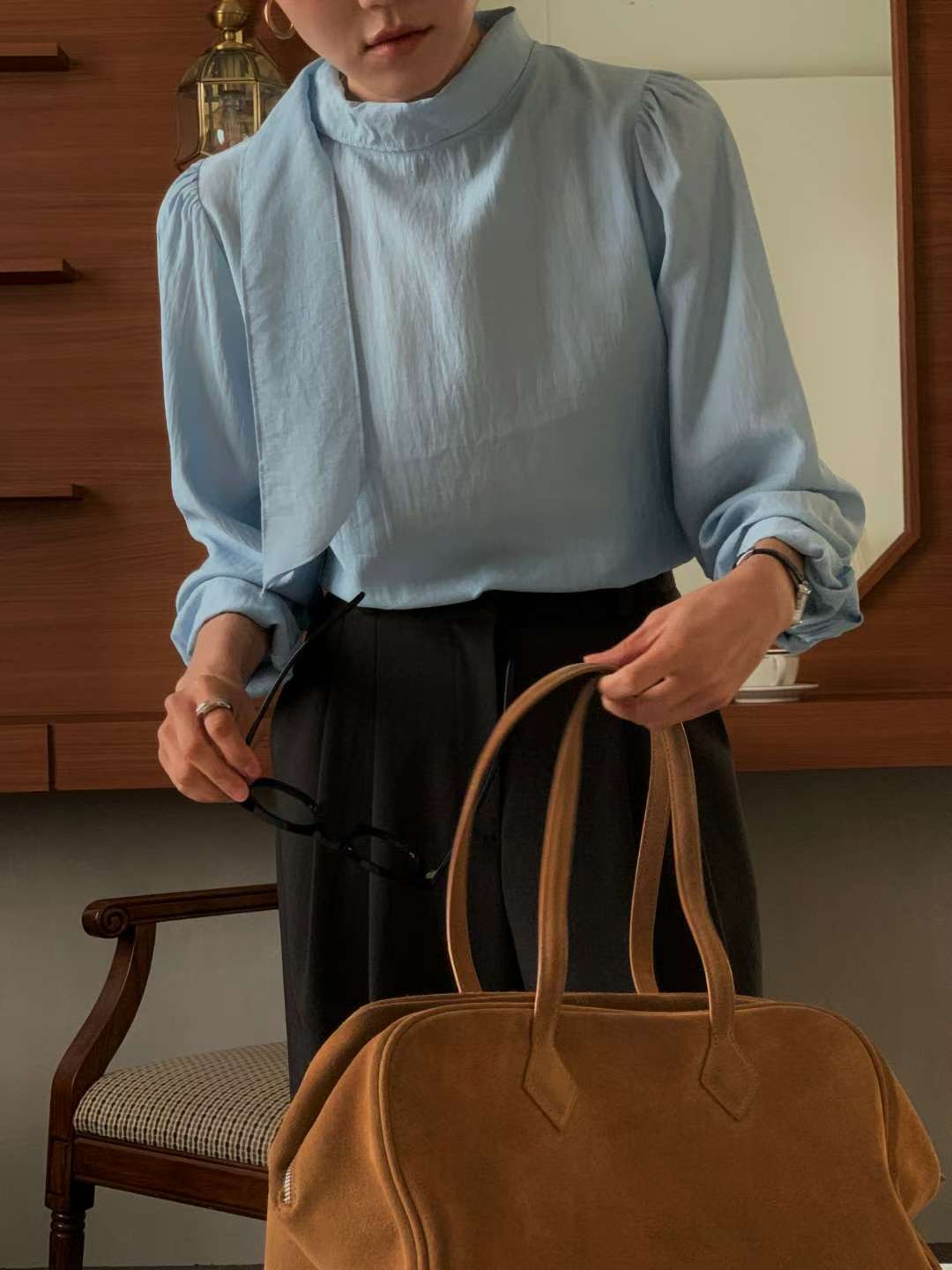 IVORY韓國代購㊣女裝新款真品休閑熱賣職業人氣推薦襯衫蕾絲衫IVORY襯衫/蕾絲衫圖色3