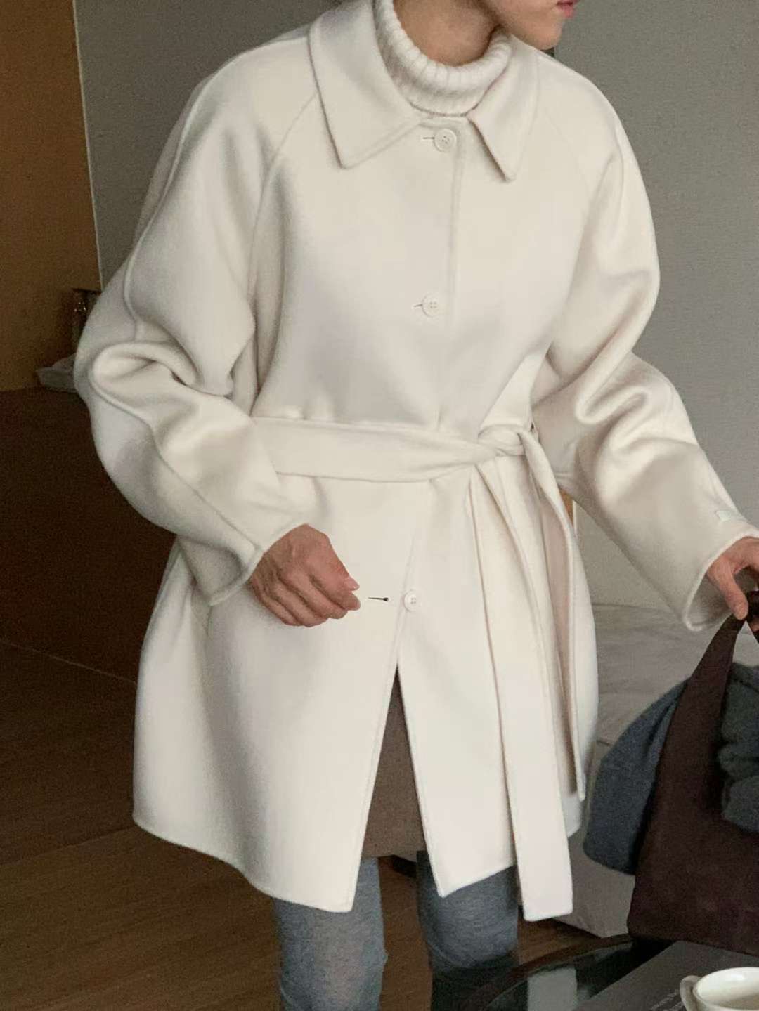 IVORY東大門㊣實拍女士新品時尚人氣推薦職業25秋冬短款大衣IVORY短款大衣圖色2