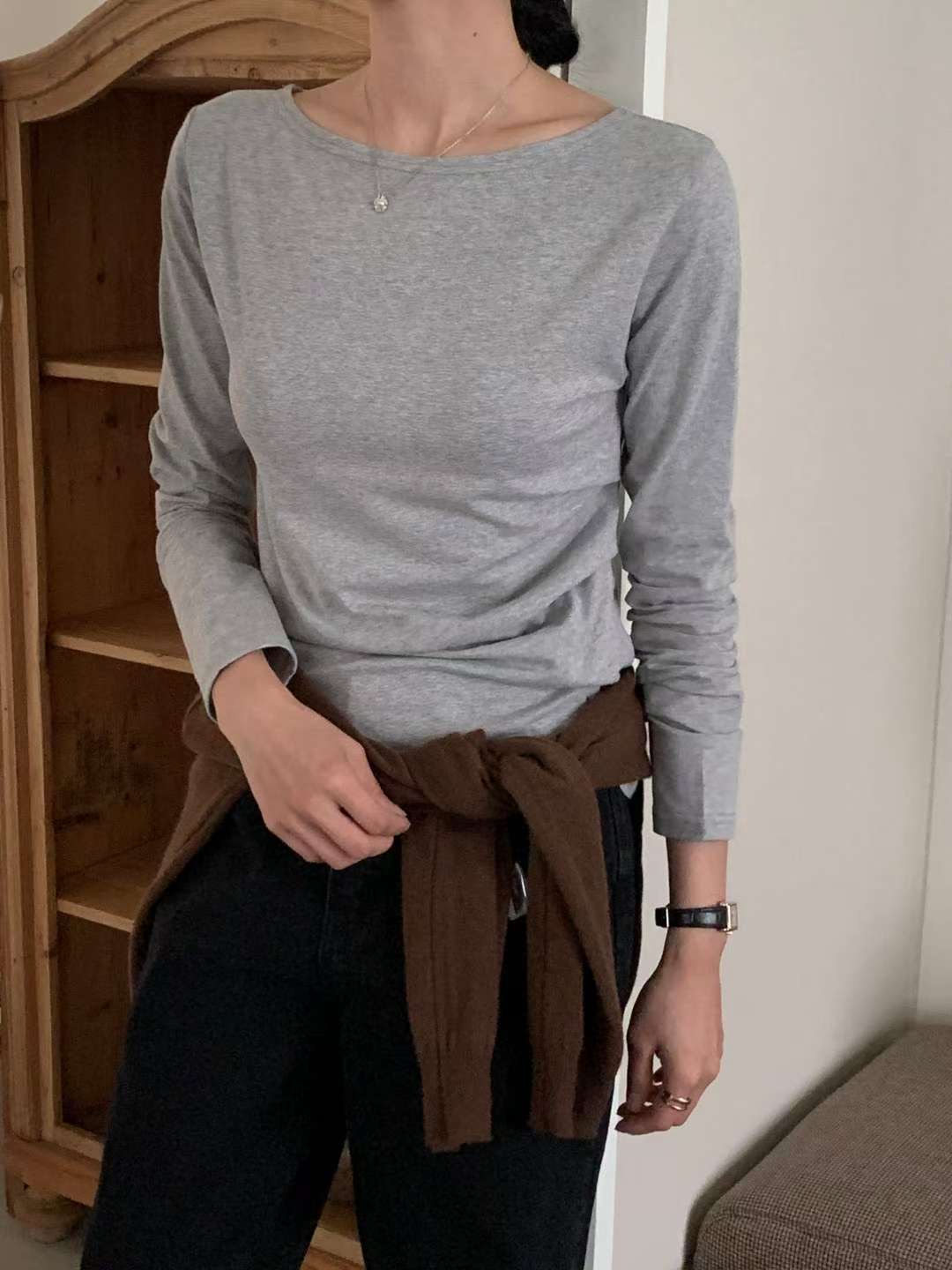 IVORY東大門㊣實拍女士新款職業真品25秋冬休閑推薦長袖T恤IVORY長袖T恤圖色3