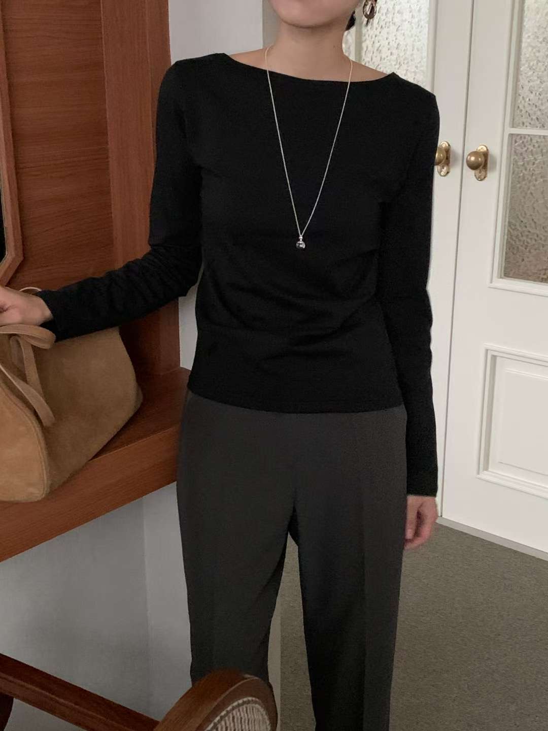 IVORY東大門㊣實拍女士新款職業真品25秋冬休閑推薦長袖T恤IVORY長袖T恤圖色4