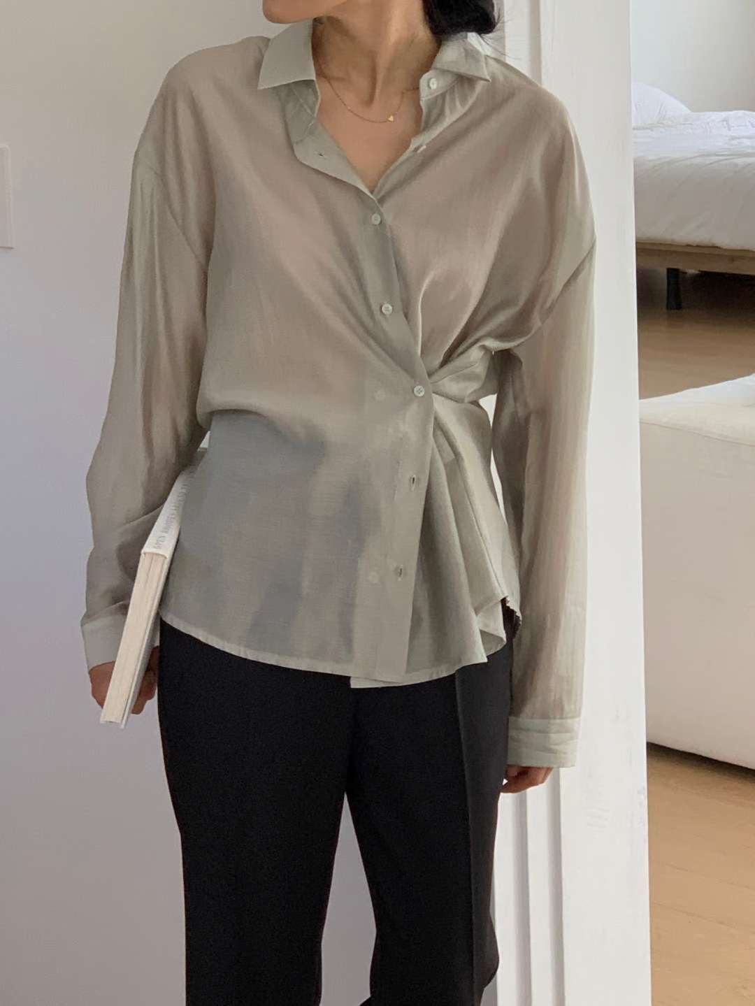 IVORY韓國代購㊣女士新品休閑職業熱賣25秋冬人氣襯衫蕾絲衫IVORY襯衫/蕾絲衫圖色2