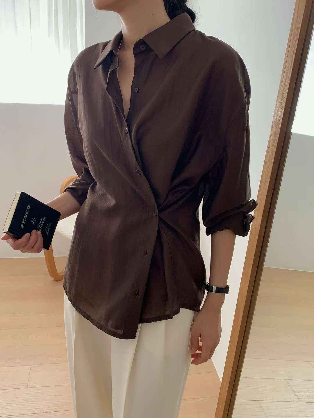 IVORY韓國代購㊣女士新品休閑職業熱賣25秋冬人氣襯衫蕾絲衫IVORY襯衫/蕾絲衫圖色3