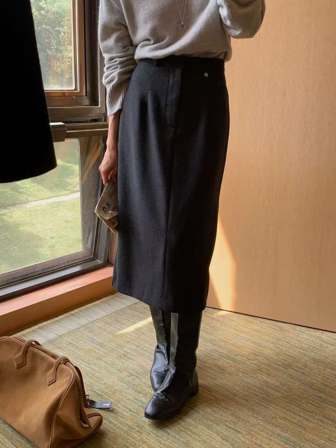 IVORY東大門㊣代購女裝新款推薦熱賣時尚職業休閑真品25秋冬長裙IVORY長裙