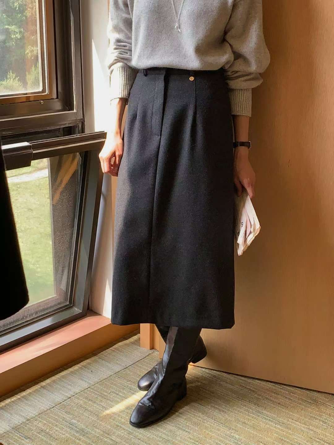 IVORY東大門㊣代購女裝新款推薦熱賣時尚職業休閑真品25秋冬長裙IVORY長裙