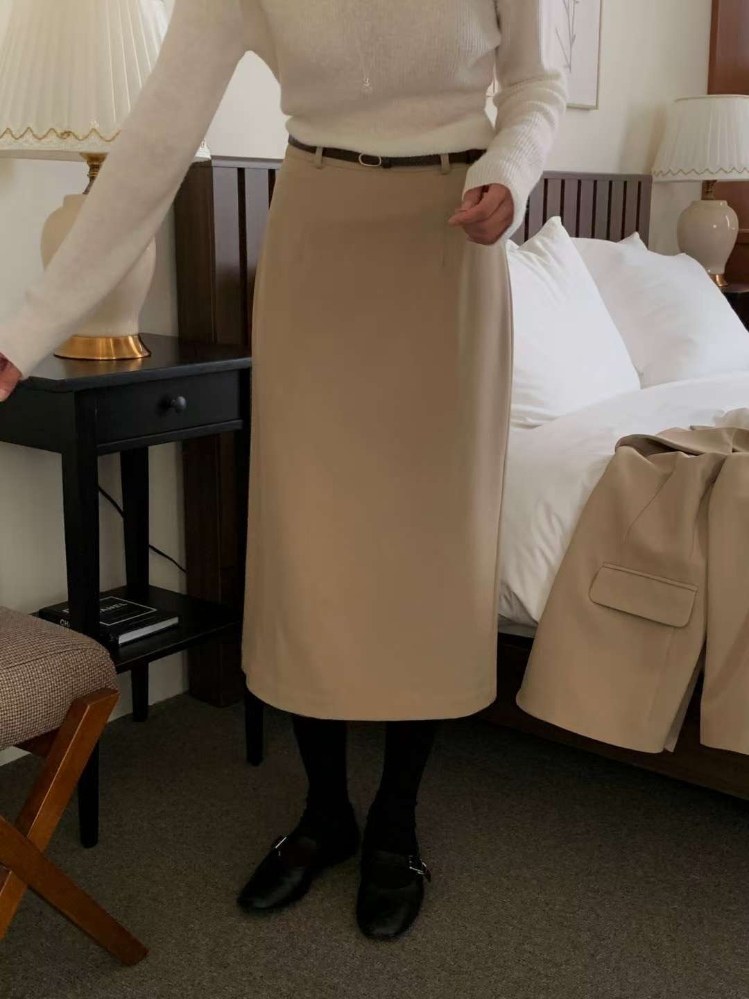 IVORY韓國直郵㊣女士新品休閑25秋冬職業推薦真品時尚熱賣長裙IVORY長裙