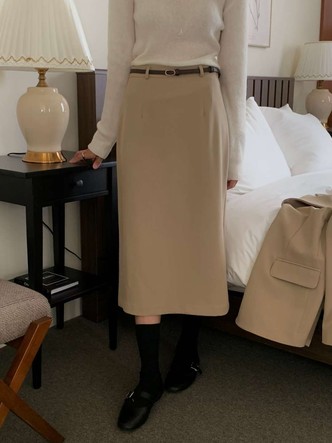 IVORY韓國直郵㊣女士新品休閑25秋冬職業推薦真品時尚熱賣長裙IVORY長裙