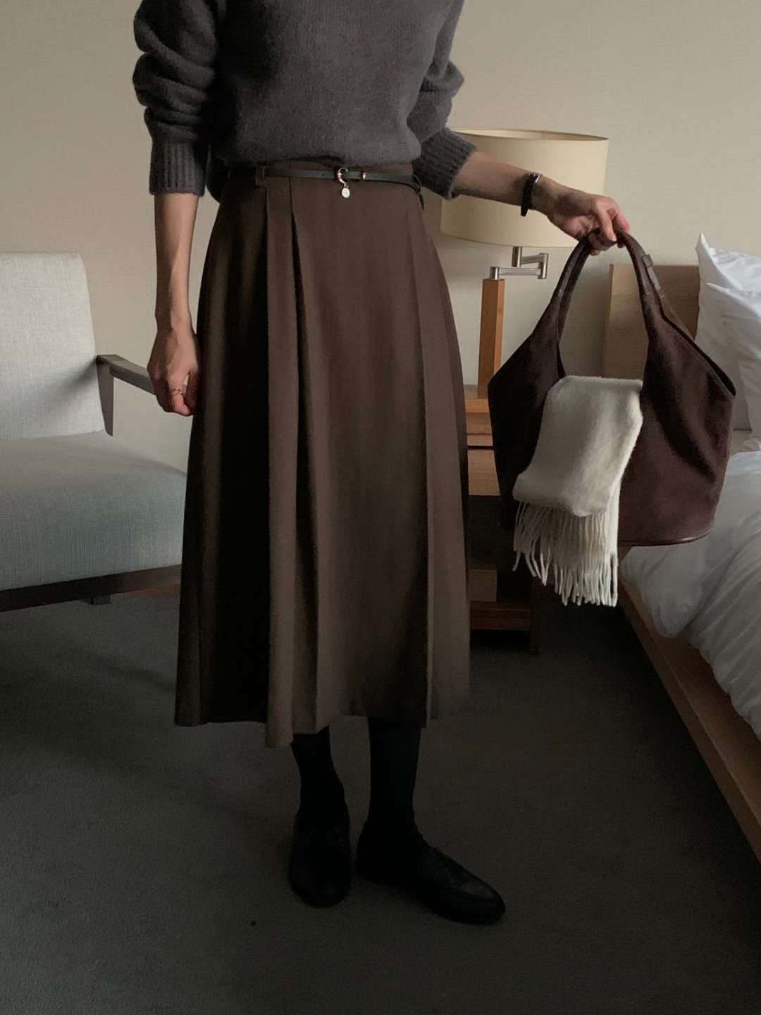 IVORY東大門㊣代購女士新款熱賣職業真品25秋冬長裙不含腰帶IVORY長裙