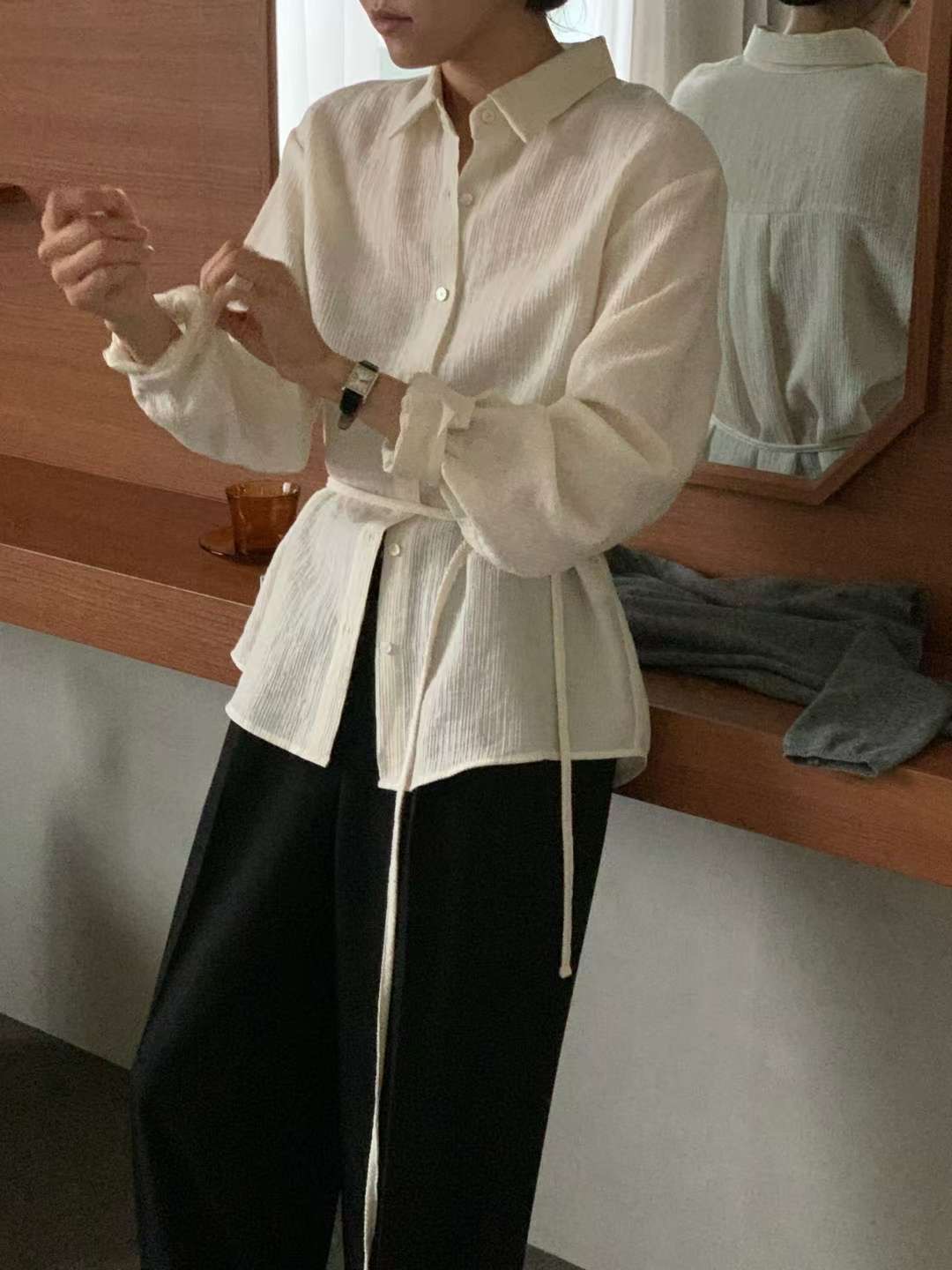 IVORY韓國直郵㊣女裝新品時尚人氣真品職業推薦熱賣襯衫蕾絲衫IVORY襯衫/蕾絲衫