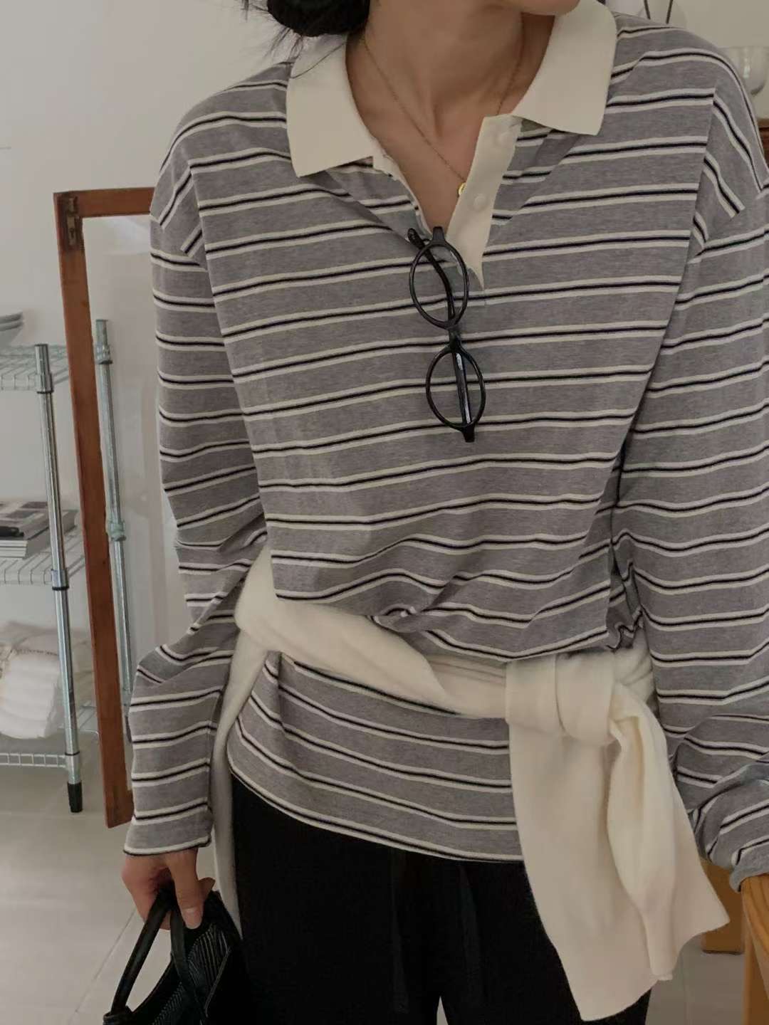 IVORY東大門㊣實拍女士新品真品休閑熱賣時尚職業人氣長袖T恤IVORY長袖T恤