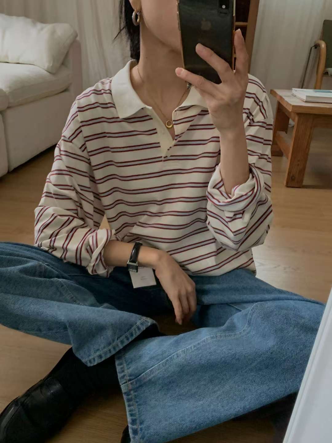 IVORY東大門㊣實拍女士新品真品休閑熱賣時尚職業人氣長袖T恤IVORY長袖T恤圖色2