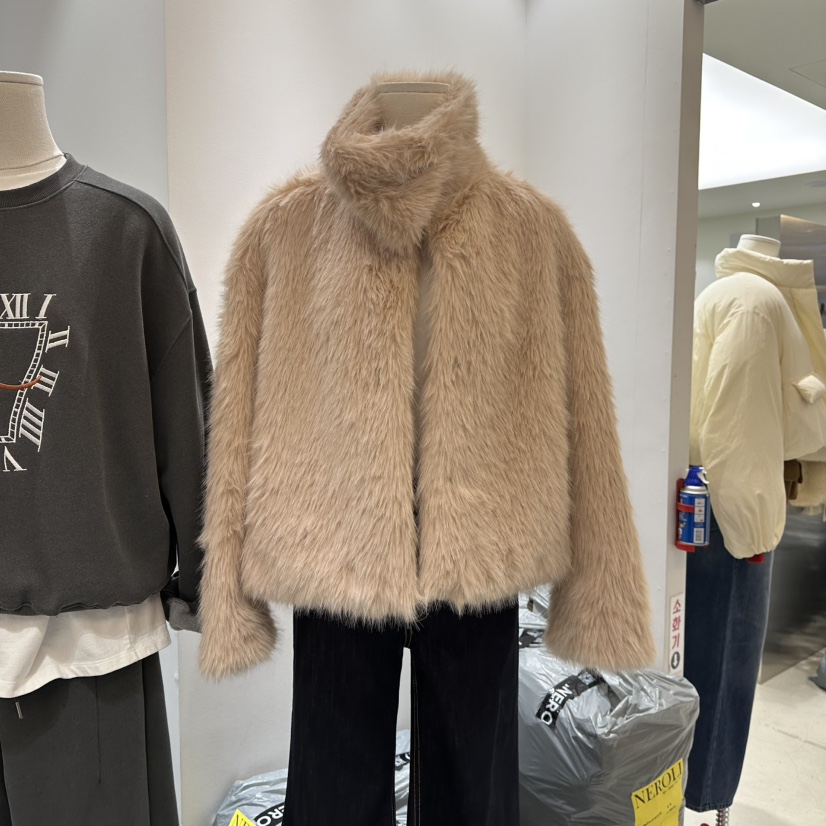 NEROLI 36韓國代購㊣女裝新款推薦休閑25秋冬短款大衣皮草NEROLI 36短款大衣