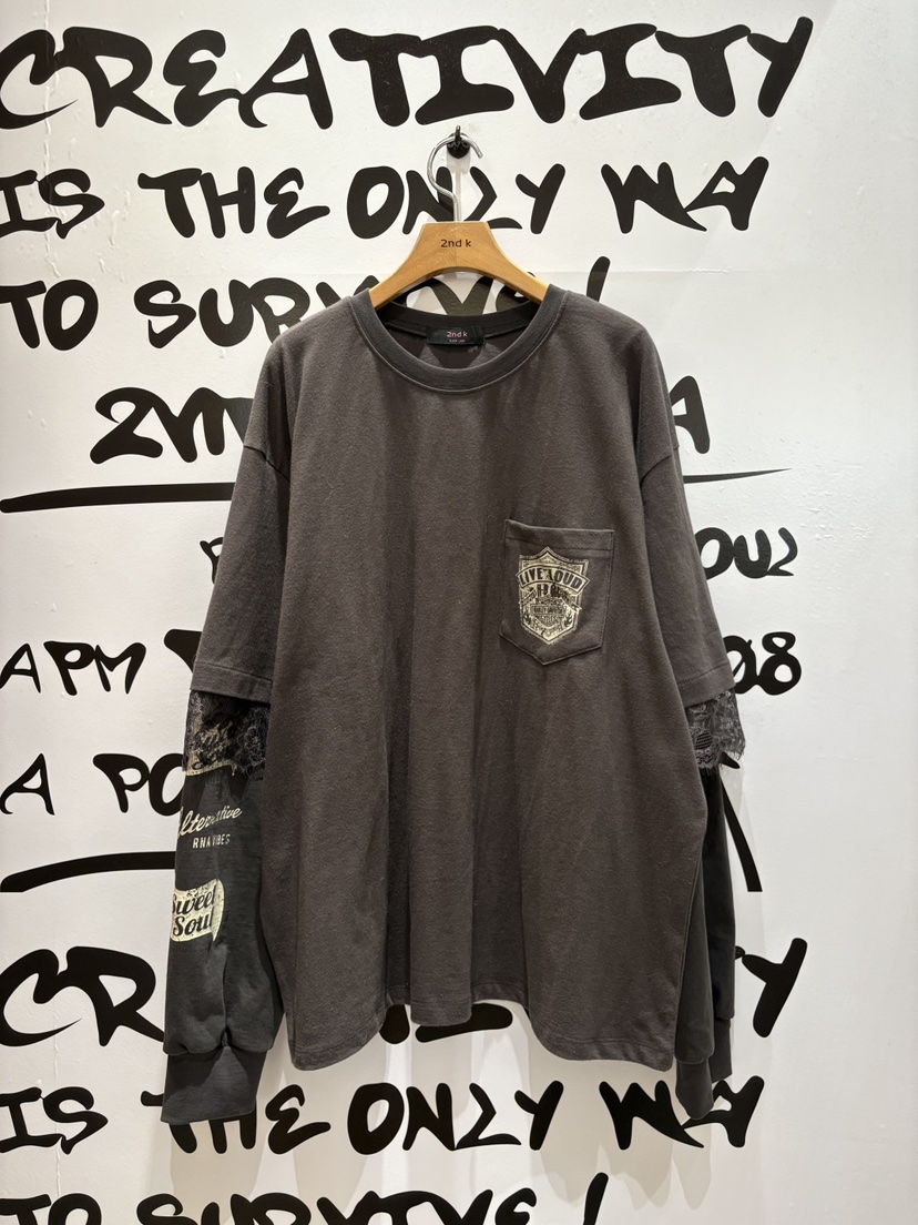 2ND K東大門㊣代購女裝新款熱賣職業推薦長袖T恤假兩件雙層2ND K長袖T恤圖色3