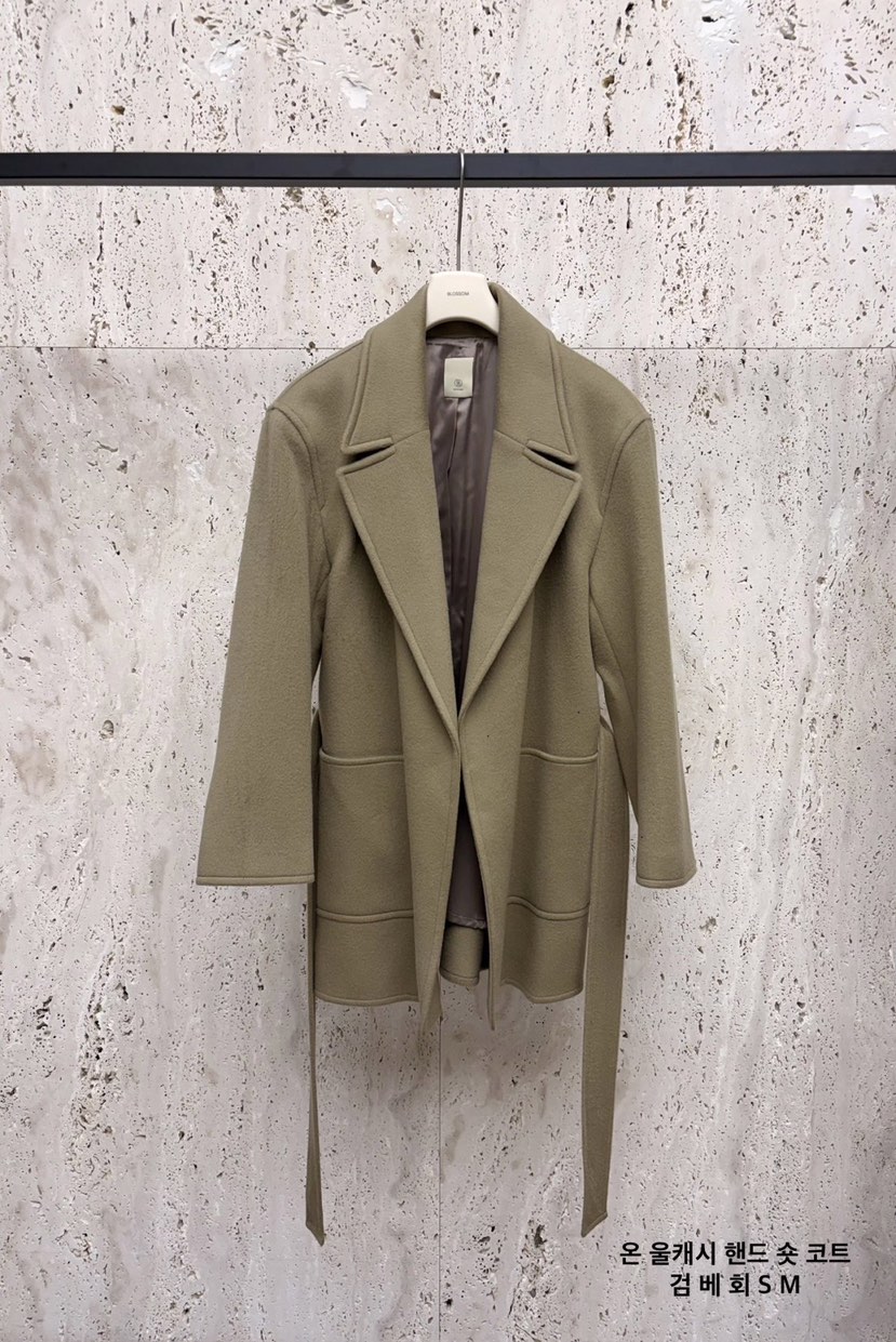 BLOSSOM東大門㊣直郵女士新款人氣真品時尚中長款大衣含腰帶BLOSSOM中長款大衣