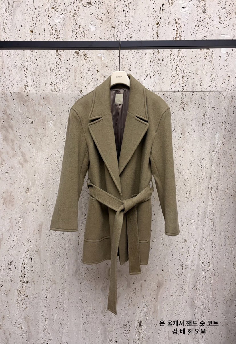 BLOSSOM東大門㊣直郵女士新款人氣真品時尚中長款大衣含腰帶BLOSSOM中長款大衣圖色1