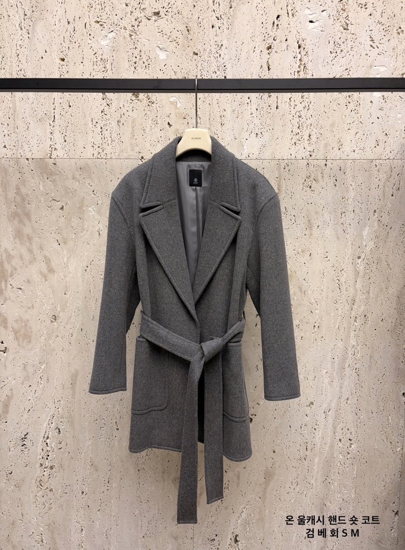 BLOSSOM東大門㊣直郵女士新款人氣真品時尚中長款大衣含腰帶BLOSSOM中長款大衣圖色2