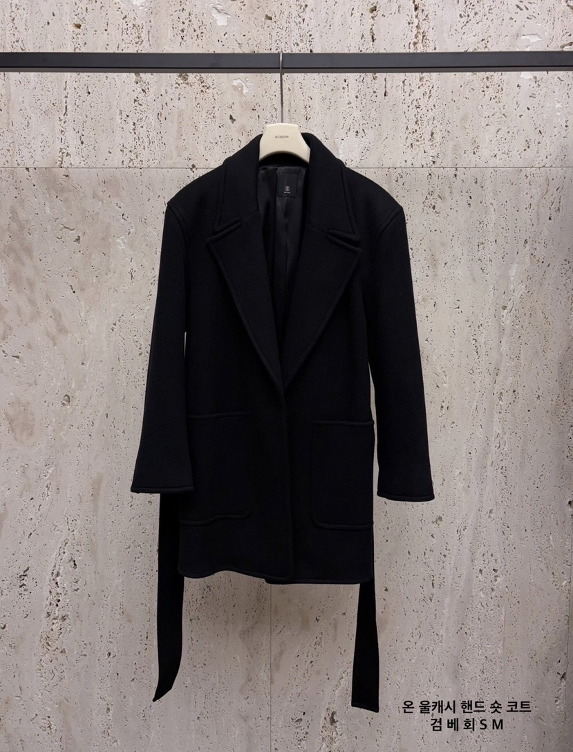 BLOSSOM東大門㊣直郵女士新款人氣真品時尚中長款大衣含腰帶BLOSSOM中長款大衣圖色3