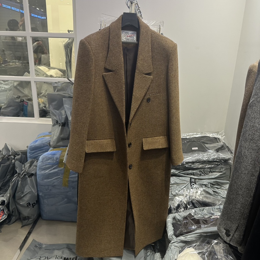 OUTFIT東大門㊣實拍女士新款休閑職業25秋冬真品中長款大衣OUTFIT中長款大衣圖色1