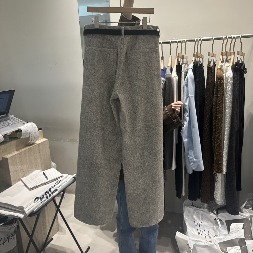 LOWBURN韓國直郵㊣女士新品人氣推薦休閑時尚休閑褲不含腰帶LOWBURN休閑褲