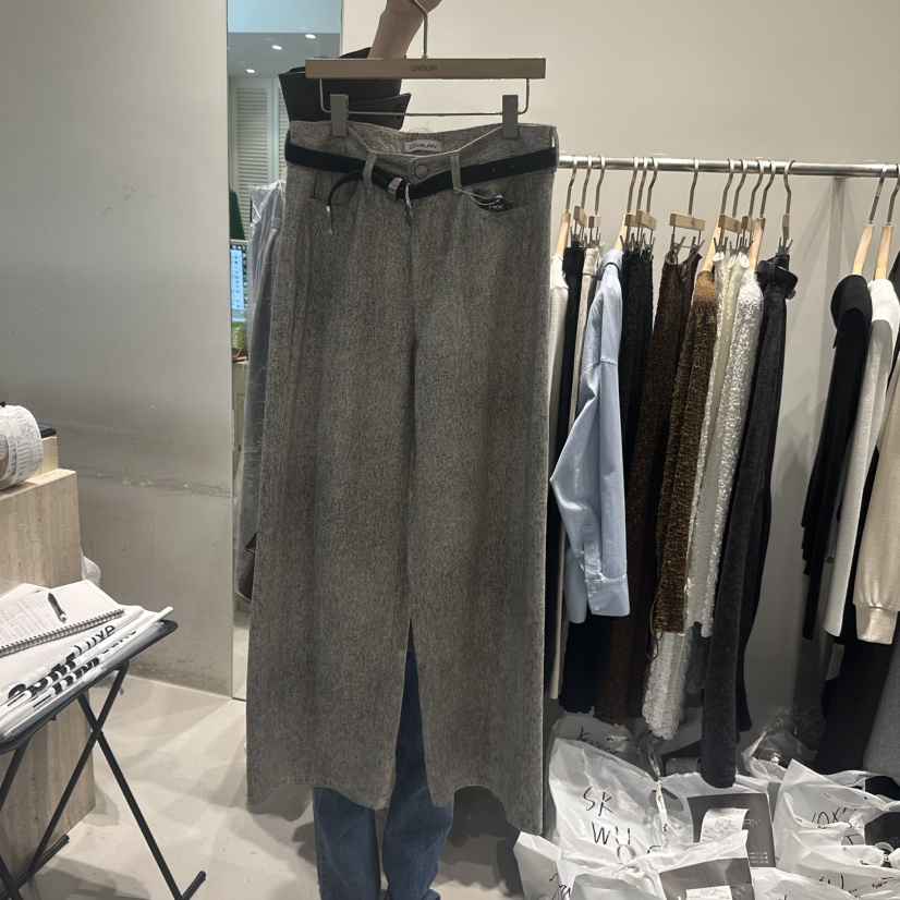 LOWBURN韓國直郵㊣女士新品人氣推薦休閑時尚休閑褲不含腰帶LOWBURN休閑褲圖色1